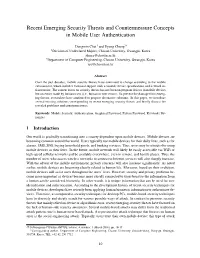 Recent Emerging Security Threats and Countermeasure Concepts in Mobile User Authentication