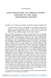 Some Reflections on Corsican Secret Societies in the Early Nineteenth Century*