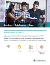 Analysis Group at a Glance