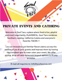 Catering Menu