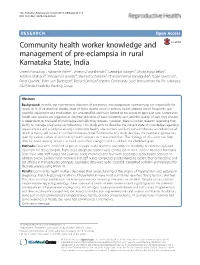 Community Health Worker Knowledge and Management of Pre-Eclampsia