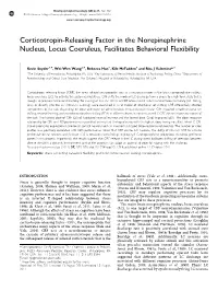 Corticotropin-Releasing Factor in the Norepinephrine Nucleus, Locus Coeruleus, Facilitates Behavioral Flexibility