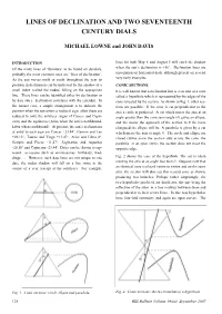 Lines of Declination and Two Seventeenth Century Dials