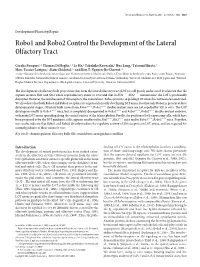 Robo1 and Robo2 Control the Development of the Lateral Olfactory Tract