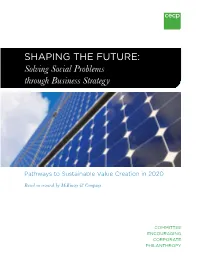 SHAPING the FUTURE: Solving Social Problems Through Business Strategy