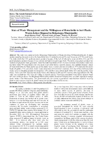 State of Waste Management and the Willingness of Households to Sort