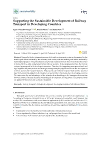 Supporting the Sustainable Development of Railway Transport in Developing Countries