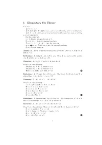 1 Elementary Set Theory