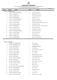 DIBRUGARH UNIVERSITY Successful Candidates Securing First Class Major in Various Subjects of B.A