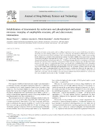 Solubilization of Itraconazole by Surfactants and Phospholipid-Surfactant Mixtures: Interplay of Amphiphile Structure, Ph and Electrostatic T Interactions