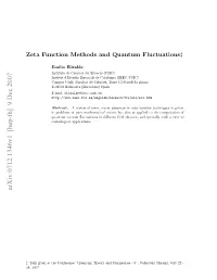 Zeta Function Methods and Quantum Fluctuations