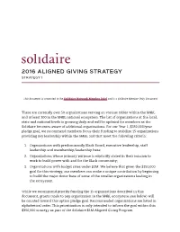 2016 Aligned Giving Strategy Strategy 1