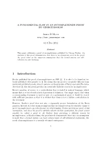 A Fundamental Flaw in an Incompleteness Proof by George Boolos