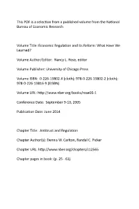 Antitrust and Regulation