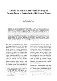 Cultural Transmission and Semantic Change of Ceramic Forms in Grave Goods of Hellenistic Etruria