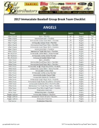 Group Break Team Checklist