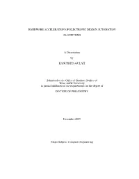 Hardware Acceleration of Electronic Design Automation