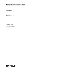 Oracle8i Intermedia Text