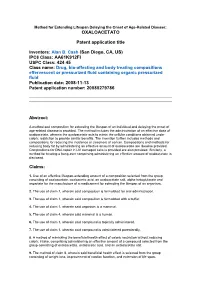 OXALOACETATO Patent Application Title Inventors