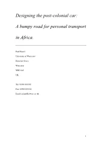 Paul Hazell-Designing the Post-Colonial Car(Wrap)