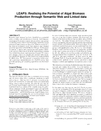 Realising the Potential of Algal Biomass Production Through Semantic Web and Linked Data