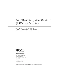 Sun Remote System Control (RSC) User's Guide