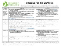 Weather Dressing Chart