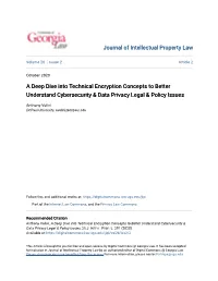 A Deep Dive Into Technical Encryption Concepts to Better Understand Cybersecurity & Data Privacy Legal & Policy Issues