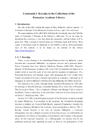 Constantin I. Karadja in the Collections of the Romanian Academy Library