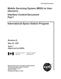 International Space Station Program Mobile Servicing System (MSS) To