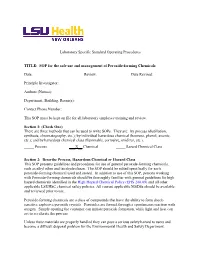 Laboratory Specific Standard Operating Procedures TITLE: SOP for the Safe Use and Management of Peroxide-Forming Chemicals Date