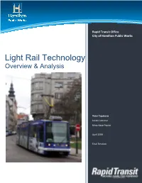 Light Rail Technology Overview & Analysis