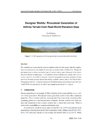 Procedural Generation of Infinite Terrain from Real-World Elevation