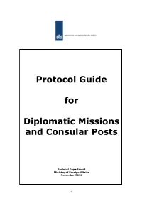 Protocol Guide for Diplomatic Missions and Consular Posts