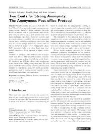 The Anonymous Post-Office Protocol