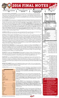 2016 Altoona Curve Final Notes