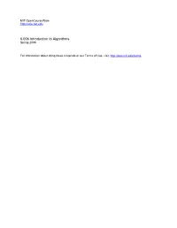 6.006 Introduction to Algorithms Spring 2008