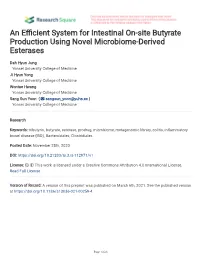 An E Cient System for Intestinal On-Site Butyrate Production Using