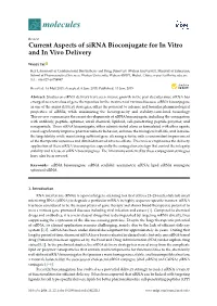 Current Aspects of Sirna Bioconjugate for in Vitro and in Vivo Delivery
