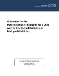 Guidelines for Determining Eligibility for a Child with an Intellectual
