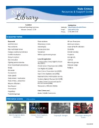 Hate Crimes Resources & Support Guide