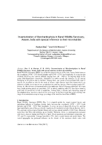 Inventorization of Marchantiophyta in Barail Wildlife Sanctuary, Assam, India with Special Reference to Their Microhabitat