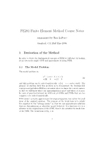 PE281 Finite Element Method Course Notes