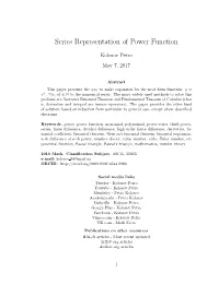 Series Representation of Power Function