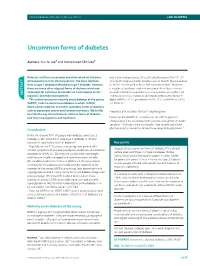 Uncommon Forms of Diabetes