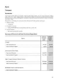 2019-20 Budget Statements Part 9 Transport