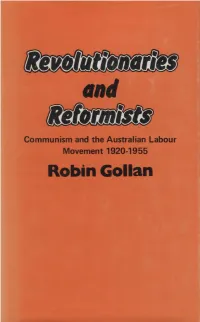 Communism and the Australian Labour Movement 1920-1955