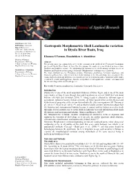 Gastropods Morphometric Shell Landmarks Variation in Diyala River