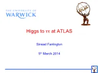 Higgs to Tau Tau at ATLAS