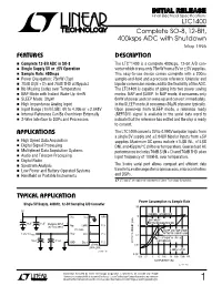 LTC1400 Complete SO-8, 12-Bit, 400Ksps ADC with Shutdown May 1996